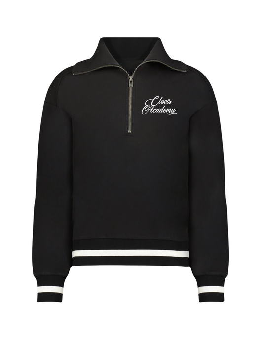 Clovis Academy Embroidered Women's 1/4 zip - Black