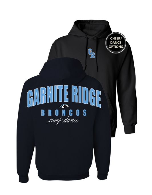Granite Ridge Hoodie Oversized Print/Embroidery-  Black