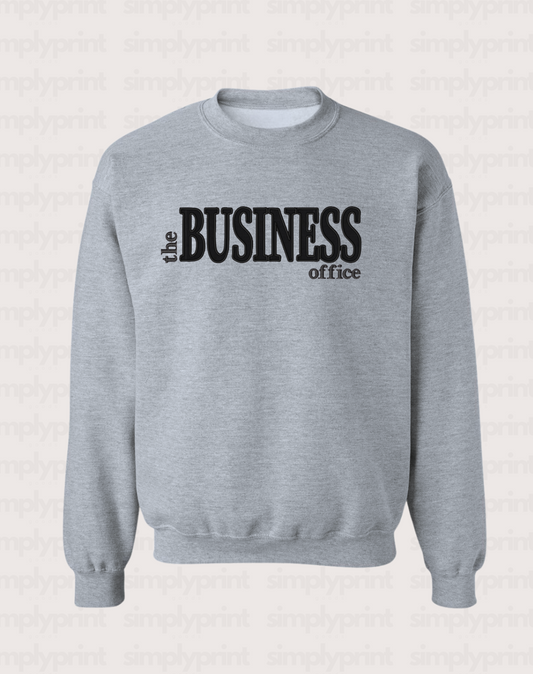 The Business Office Inc Embroidered Crew- Heather