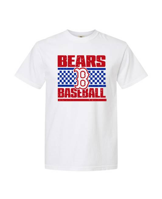 Bears Baseball Checkered Tee - White