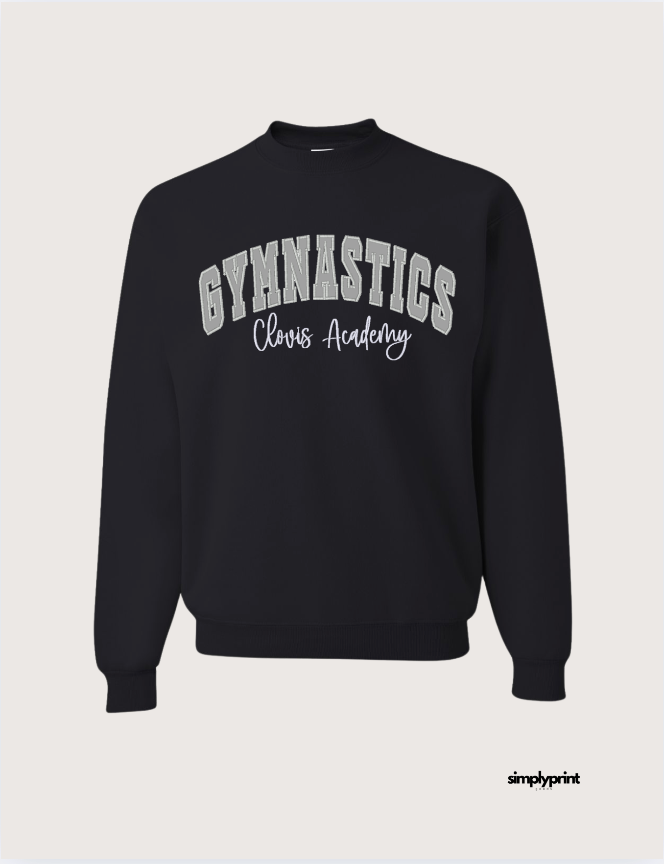 Clovis Academy Embroidered Crew - Black