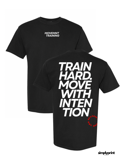 MOVEMNT. Train Hard oversized Print Tee - Black