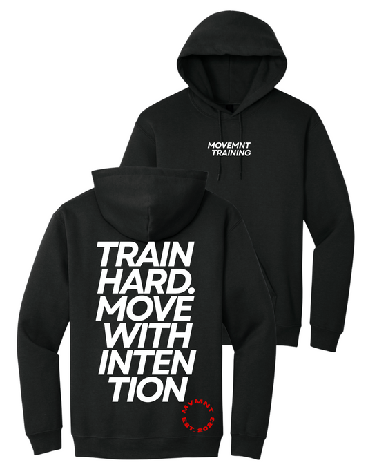 MOVEMNT. Train Hard oversized Print Hoodie - Black