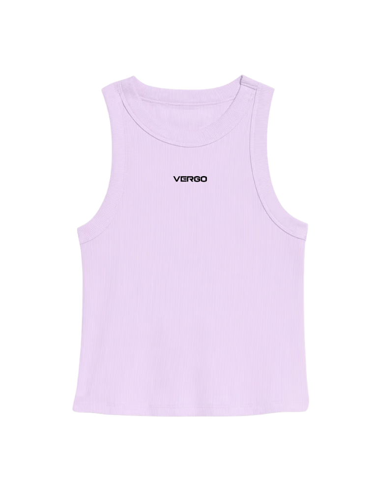 VERGO embroidered ribbed  tank - lilac