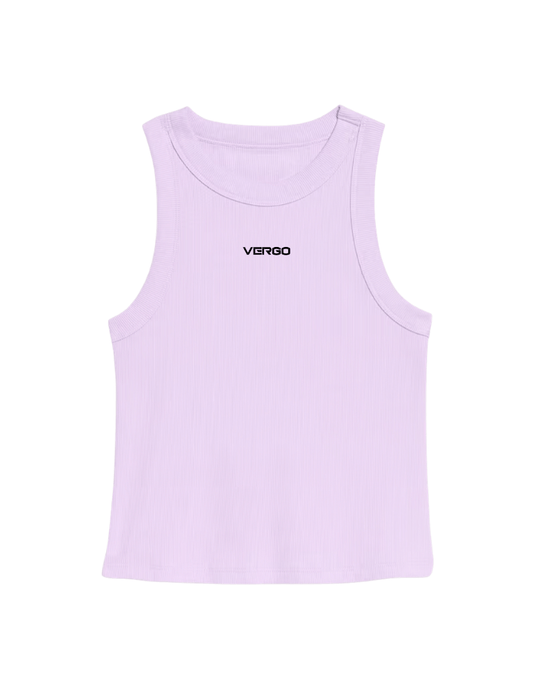 VERGO embroidered ribbed  tank - lilac