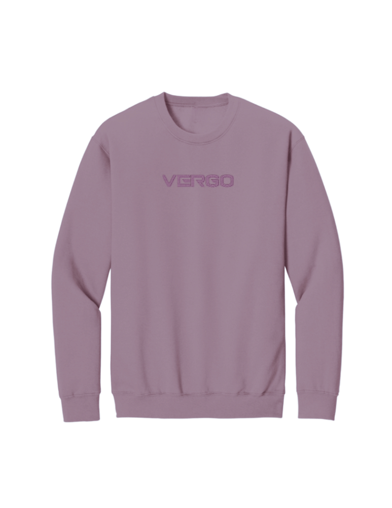 VERGO Embroidered Crew Neck Sweater - Violet