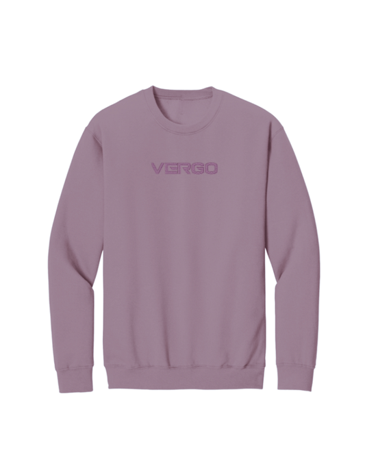 VERGO Embroidered Crew Neck Sweater - Violet