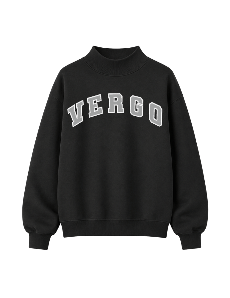 Vergo Mock Neck Oversized Sweatshirt- Black