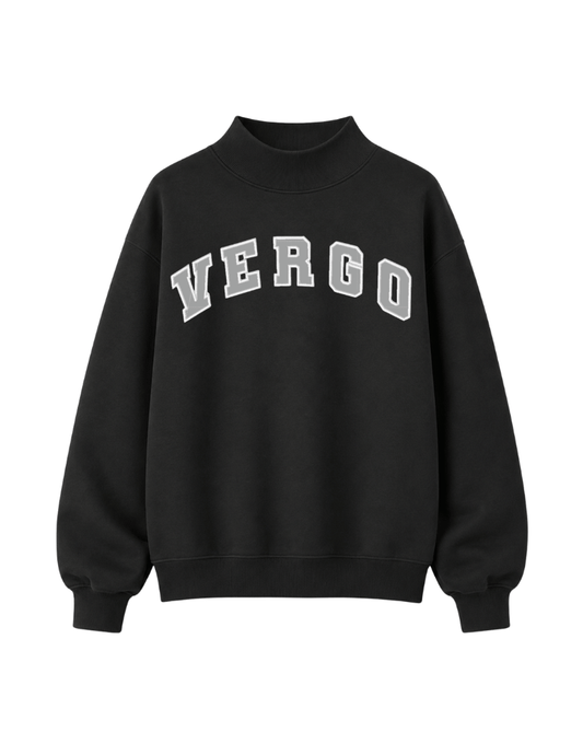 Vergo Mock Neck Oversized Sweatshirt- Black