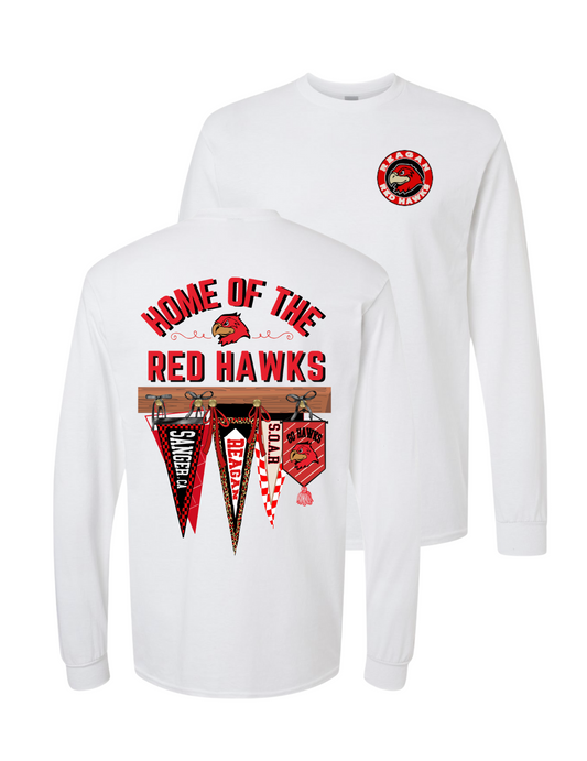 Home of the Red Hawks LS - White