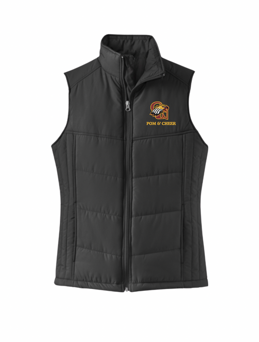 CW Eagles Logo P&C Puff Vest - Black