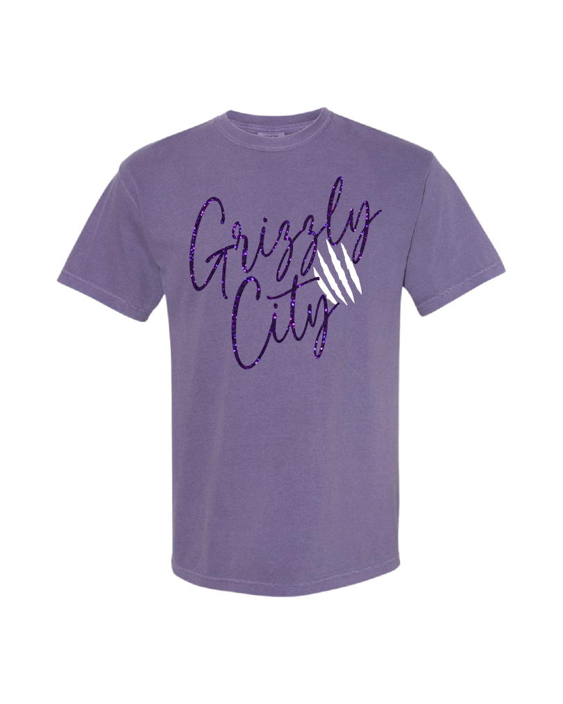 Grizzly City Basketball Glitter Tee